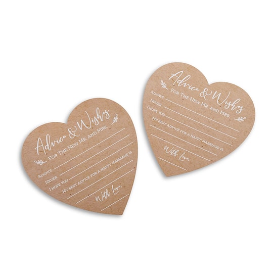 Kate Aspen® Heart Shape Wedding Advice Card, 50ct.